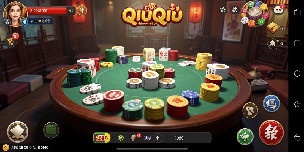 Tampilan screenshot permainan QiuQiu 8055 yang seru dan kompetitif