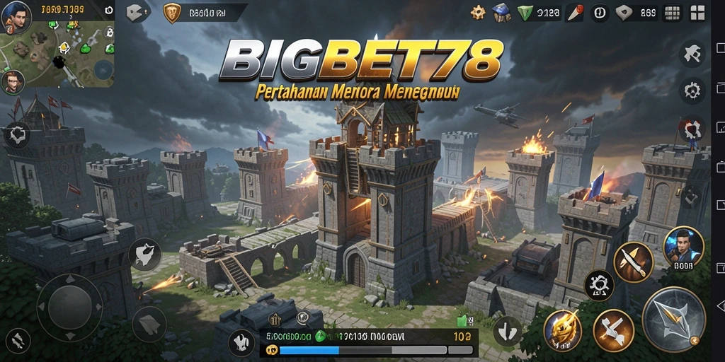 Tampilan seru dari gameplay menara pertahanan BIGBET78.