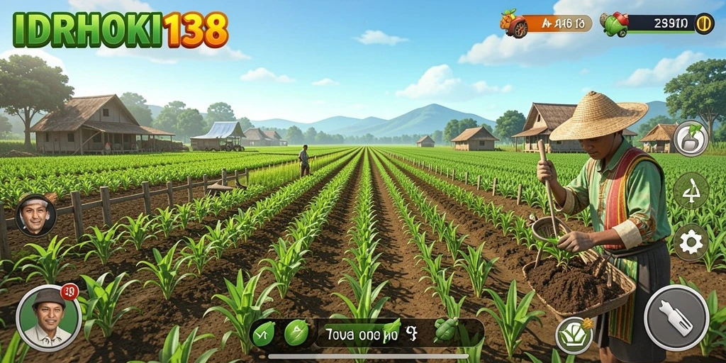 Tampilan menawan dari gameplay IDRHOKI138 yang menunjukkan aktivitas pertanian.