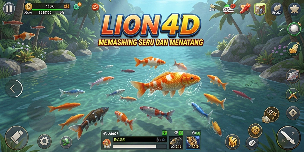 Tampilan gameplay <strong>LION4D</strong> yang mendebarkan dalam memancing.
