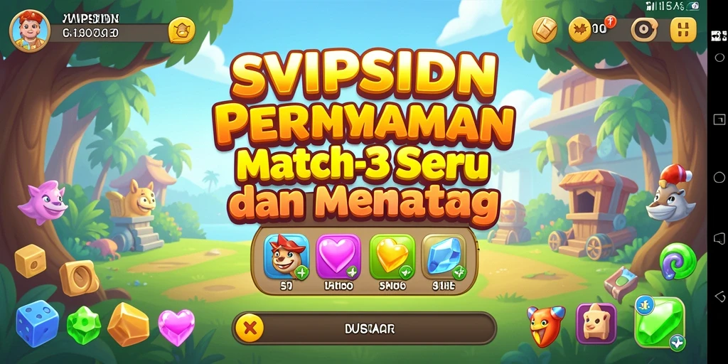 Tampilan thrilling gameplay SVIPSIDN dalam genre Match-3.