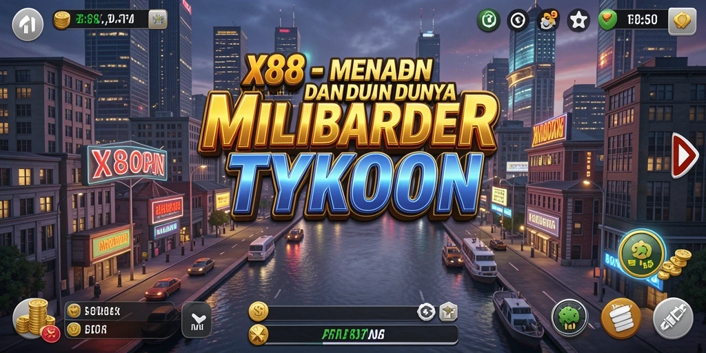 Tangkapan layar X88 menunjukkan keseruan membangun kerajaan bisnis Tycoon.